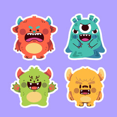 unique and cute little critters sticker collection 3 doodle illustration element