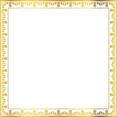 Obraz premium Luxury golden square frame botanic garden vingate pattern