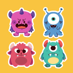 unique and cute little critters sticker collection 4 doodle illustration element