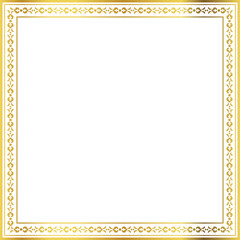 Obraz premium Luxury golden square frame botanic garden vingate pattern