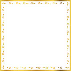 Obraz premium Luxury golden square frame botanic garden vingate pattern
