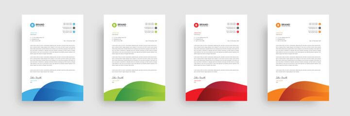 A4 business letterhead design layout. Corporate abstract letterhead design template.