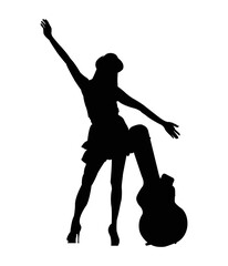 silhouette of a guitarist
female musicians