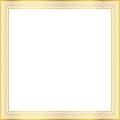 Obraz premium Luxury golden square frame botanic garden vingate pattern