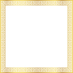 Obraz premium Luxury golden square frame botanic garden vingate pattern