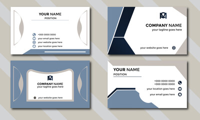 Clean modern double sided business card design template