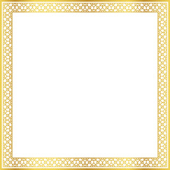 Luxury golden square frame botanic garden vingate pattern