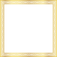 Obraz premium Luxury golden square frame botanic garden vingate pattern