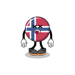 norway flag mascot illustration is dead