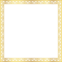 Luxury golden square frame botanic garden vingate pattern