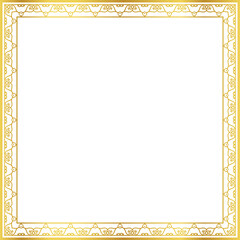 Luxury golden square frame botanic garden vingate pattern