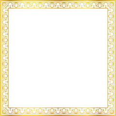 Obraz premium Luxury golden square frame botanic garden vingate pattern