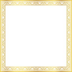 Obraz premium Luxury golden square frame botanic garden vingate pattern