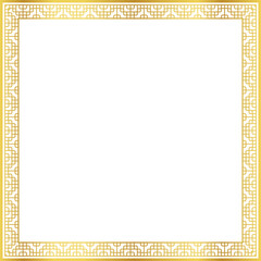 Fototapeta premium Luxury golden square frame botanic garden vingate pattern