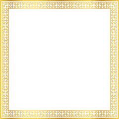 Luxury golden square frame botanic garden vingate pattern