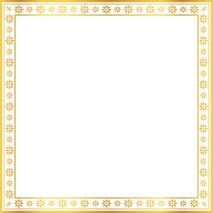 Obraz premium Luxury golden square frame botanic garden vingate pattern