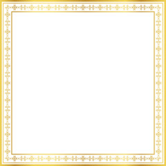 Luxury golden square frame botanic garden vingate pattern
