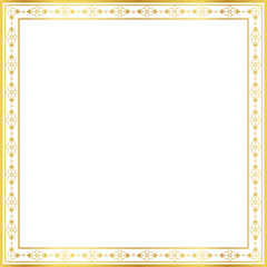 Luxury golden square frame botanic garden vingate pattern