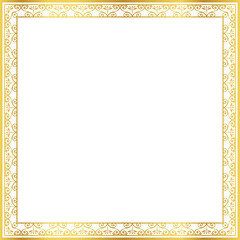 Obraz premium Luxury golden square frame botanic garden vingate pattern