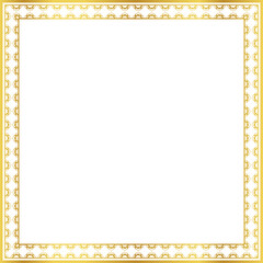 Obraz premium Luxury golden square frame botanic garden vingate pattern