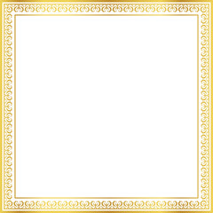 Luxury golden square frame botanic garden vingate pattern