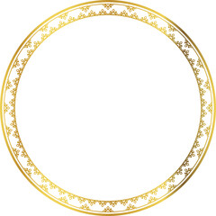 Luxury golden round frame botanic garden vingate pattern