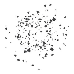 Black spray grunge dots or scattered dots vector illustration.