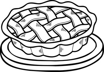 Hand Drawn Freshly Baked Pie illustration