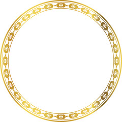 Luxury golden round frame botanic garden vingate pattern