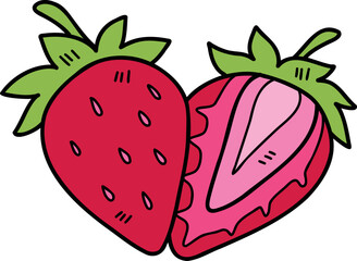 Hand Drawn strawberry fruit illustration