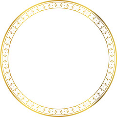 Luxury golden round frame botanic garden vingate pattern