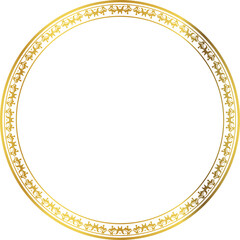 Luxury golden round frame botanic garden vingate pattern