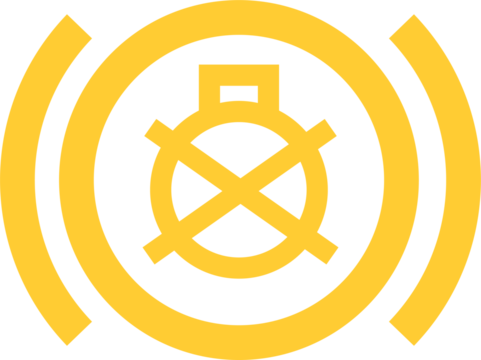 Faulty Illumination Symbol: Yellow Icon Illustration of a Damaged Bulb