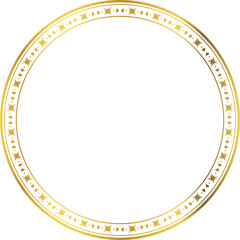 Luxury golden round frame botanic garden vingate pattern