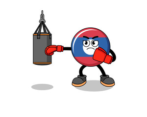 Illustration of laos flag boxer