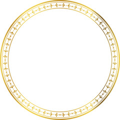 Luxury golden round frame botanic garden vingate pattern