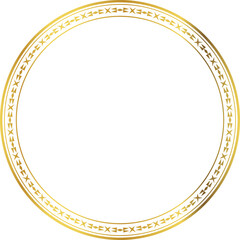 Luxury golden round frame botanic garden vingate pattern