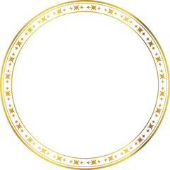 Luxury golden round frame botanic garden vingate pattern