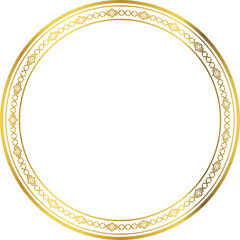 Luxury golden round frame botanic garden vingate pattern