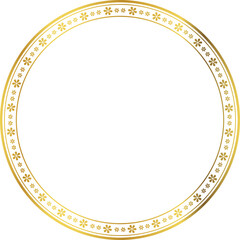 Luxury golden round frame botanic garden vingate pattern