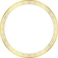 Luxury golden round frame botanic garden vingate pattern