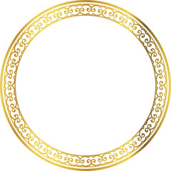 Luxury golden round frame botanic garden vingate pattern