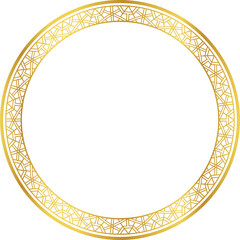 Luxury golden round frame botanic garden vingate pattern