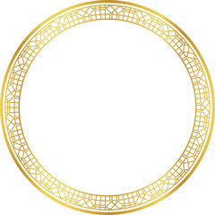 Luxury golden round frame botanic garden vingate pattern