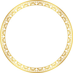 Luxury golden round frame botanic garden vingate pattern