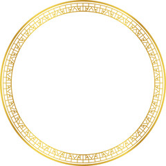 Luxury golden round frame botanic garden vingate pattern