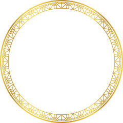 Luxury golden round frame botanic garden vingate pattern