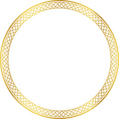 Luxury golden round frame botanic garden vingate pattern