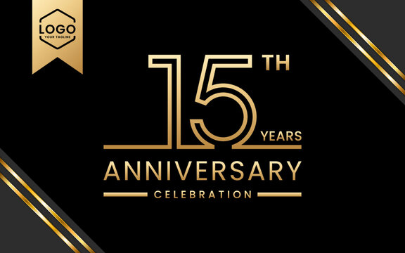 15 year anniversary celebration template design. Logo Vector Template Illustration