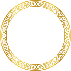 Luxury golden round frame botanic garden vingate pattern